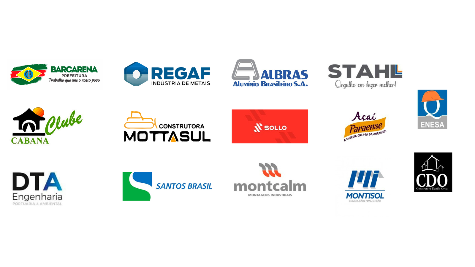 Logotipos dos clientes da Ativo Amazônia
